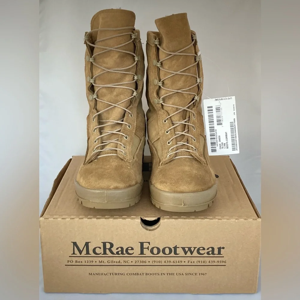 McRae Footwear Army Temperate Weather Combat Boots - Coyote - Mens Size 10.5W - Picture 2 of 14